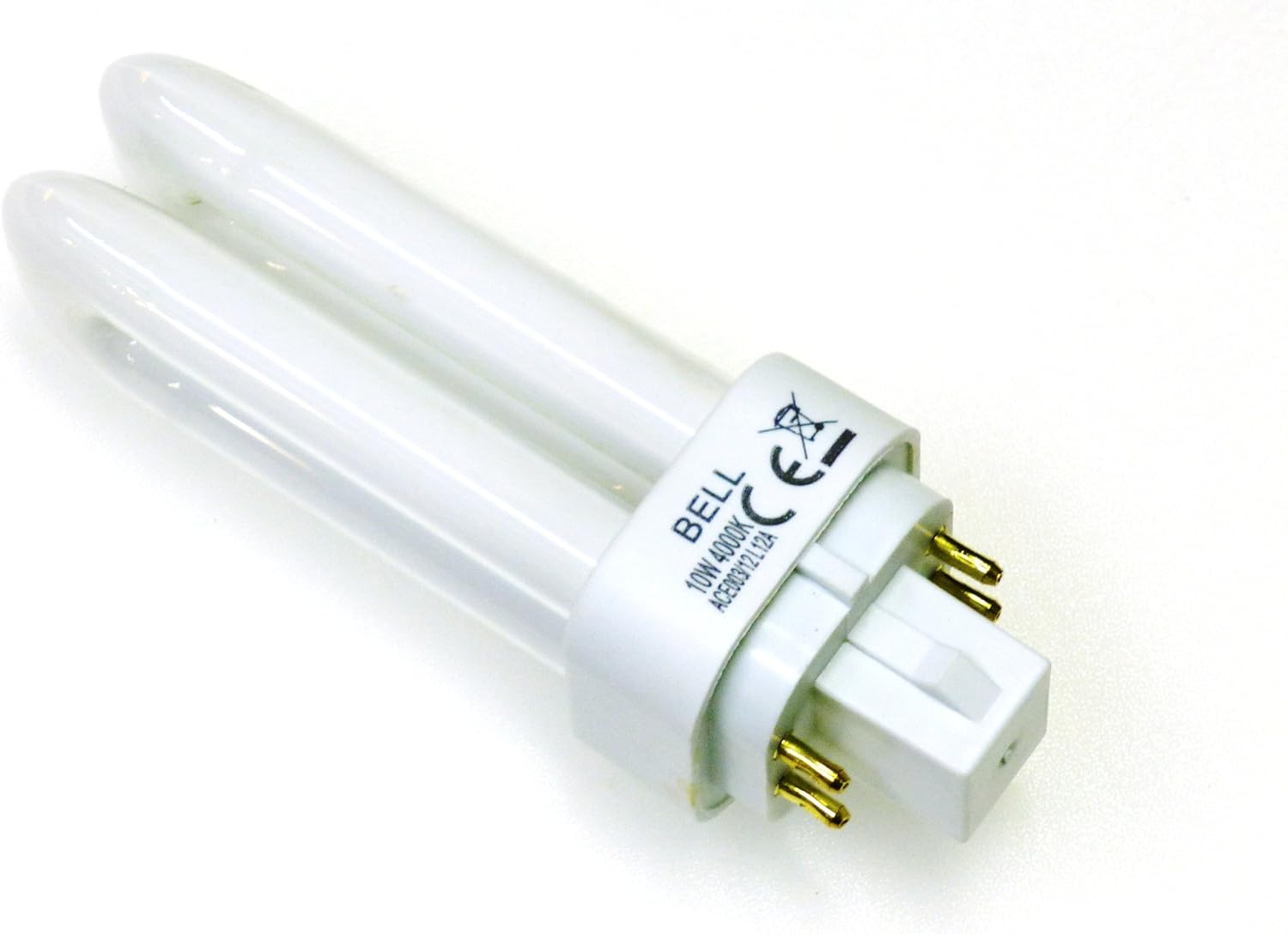 4x 10 watt Energy Saving Lamp CFL 4 pin 10W Cool White 840 G24q-1 Double turn BELL