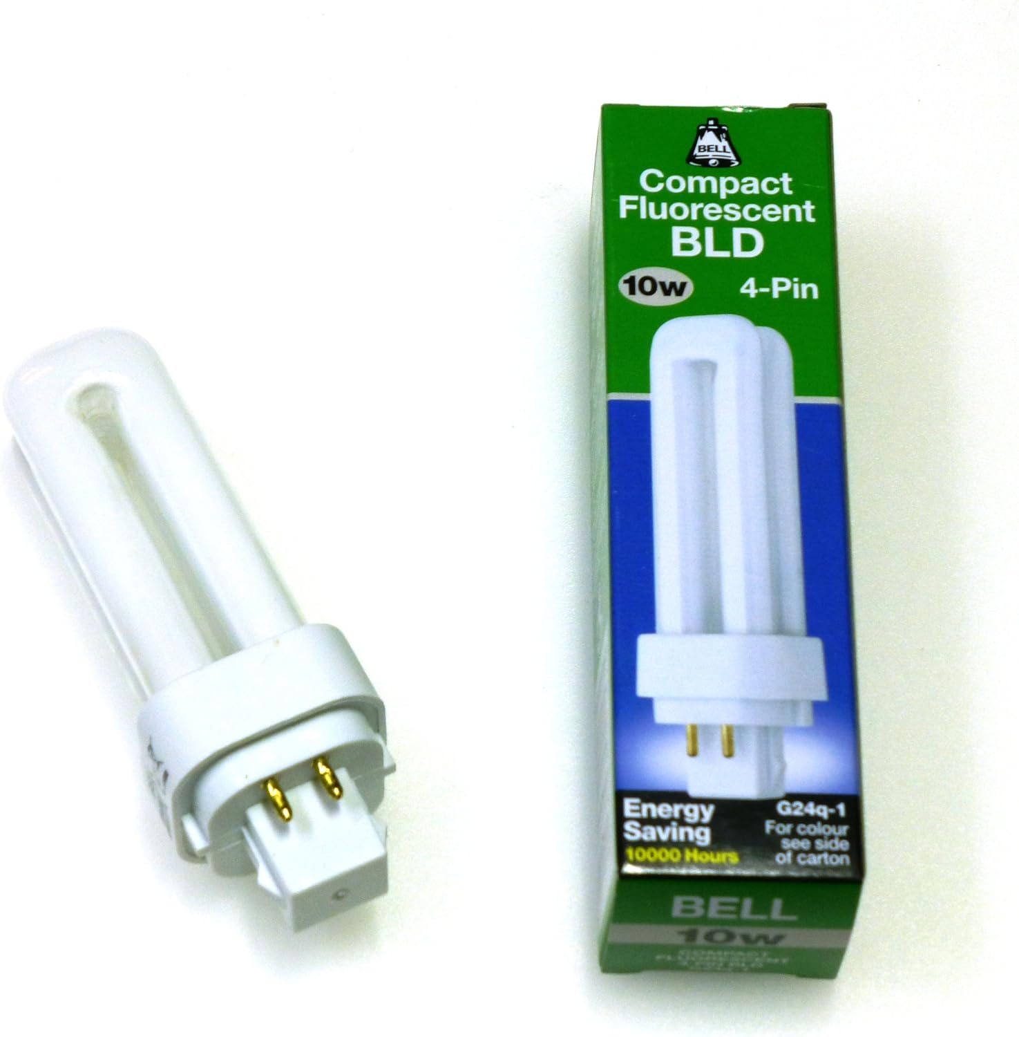 4x 10 watt Energy Saving Lamp CFL 4 pin 10W Cool White 840 G24q-1 Double turn BELL