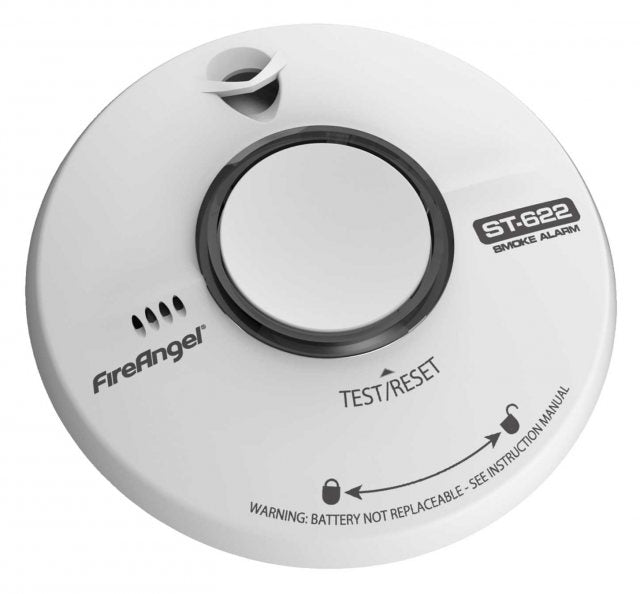 Fireangel ST-622T | 10 Year Thermally Enhanced Optical Smoke Alarm, White