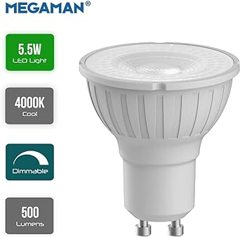 Megaman Gu10 Reflector Dimmable Led Lamp, 5 Watt, 2800K Color Temperature, Warm White